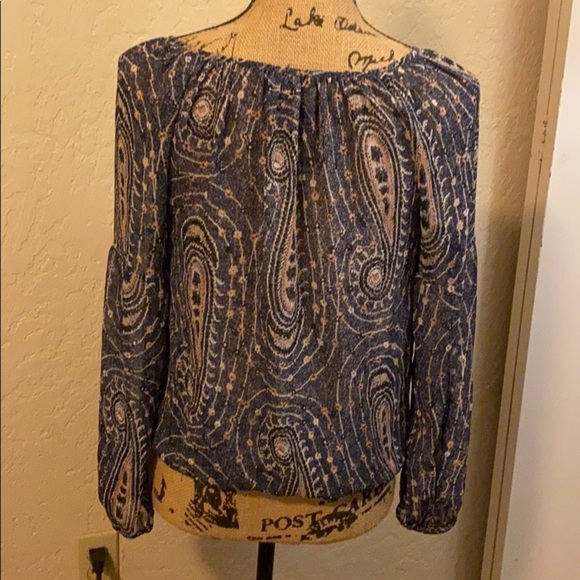 Lucky Brand long sleeve small semi-sheer blouse - Picture 6 of 9